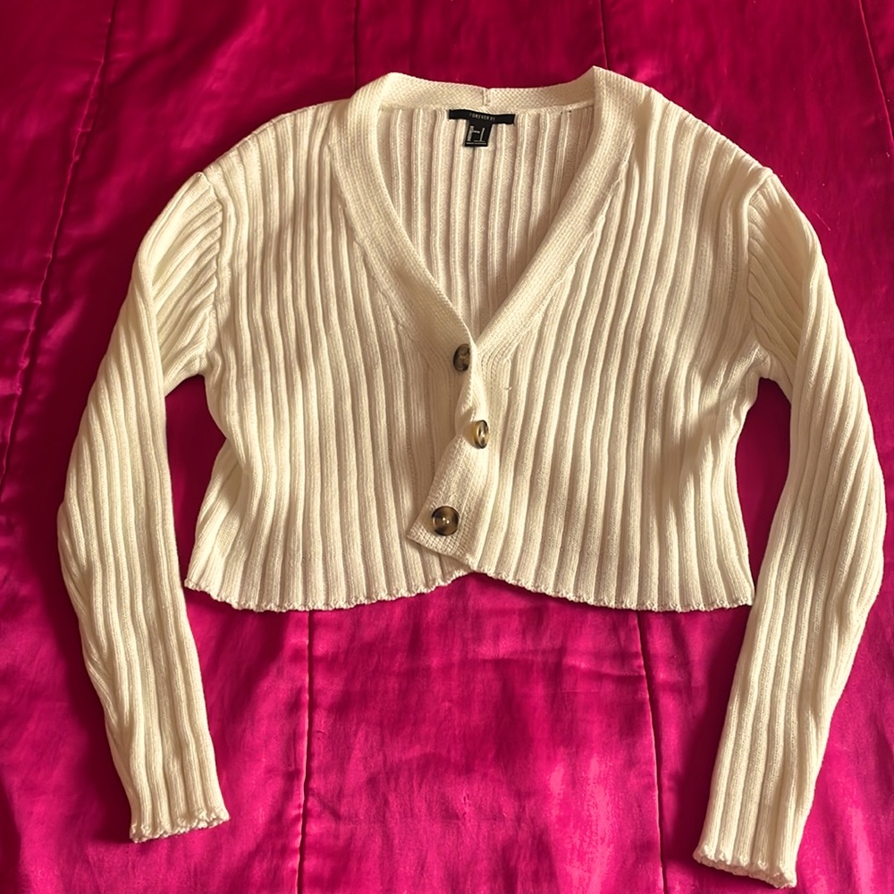 Forever 21 White Cardigan